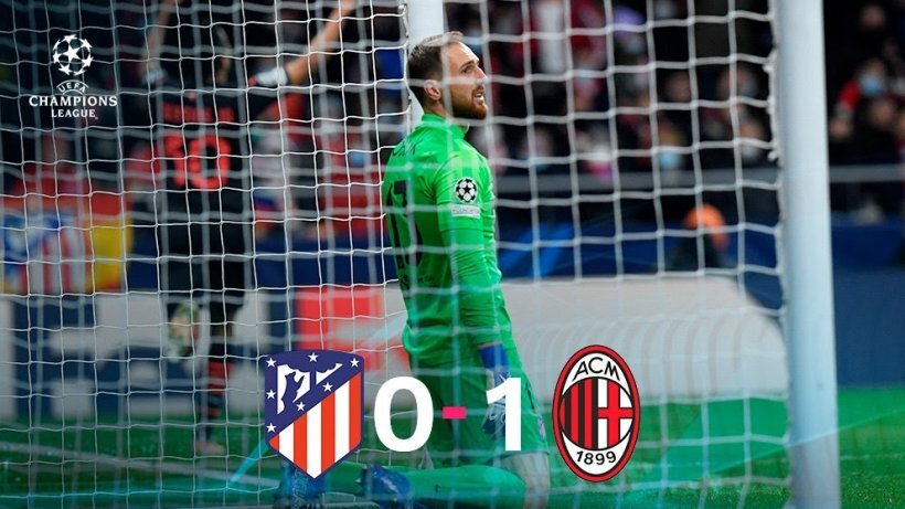  El AC Milán vence 1-0 al Atlético de Madrid y los deja con un pie fuera de la Champions League.