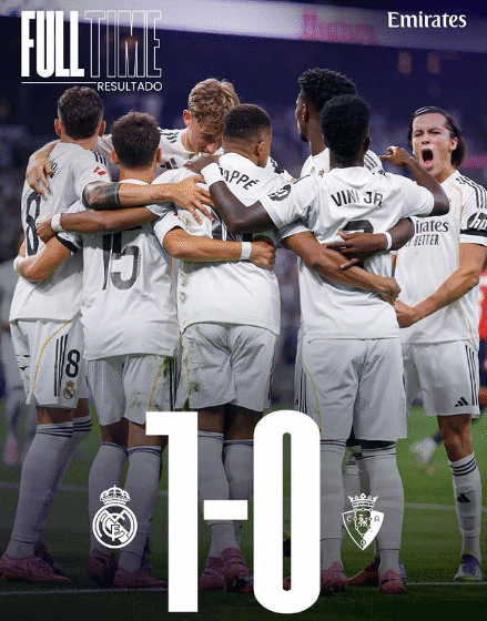  El Real Madrid arranca la Liga con una sufrida victoria 1-0 sobre Osasuna.